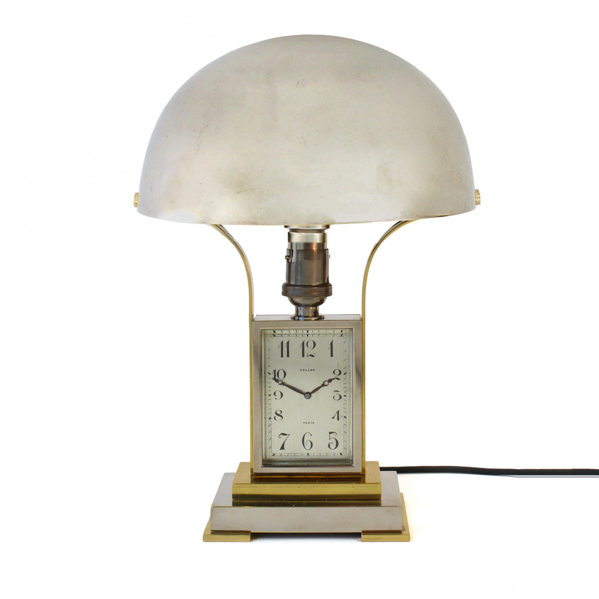 Chrome Art Deco Table Lamp with Clock Carlton Clocks