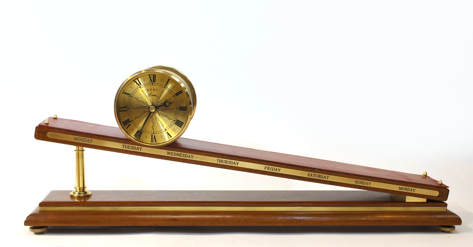 Small inclined plane gravity clock by Dent Carlton Clocks