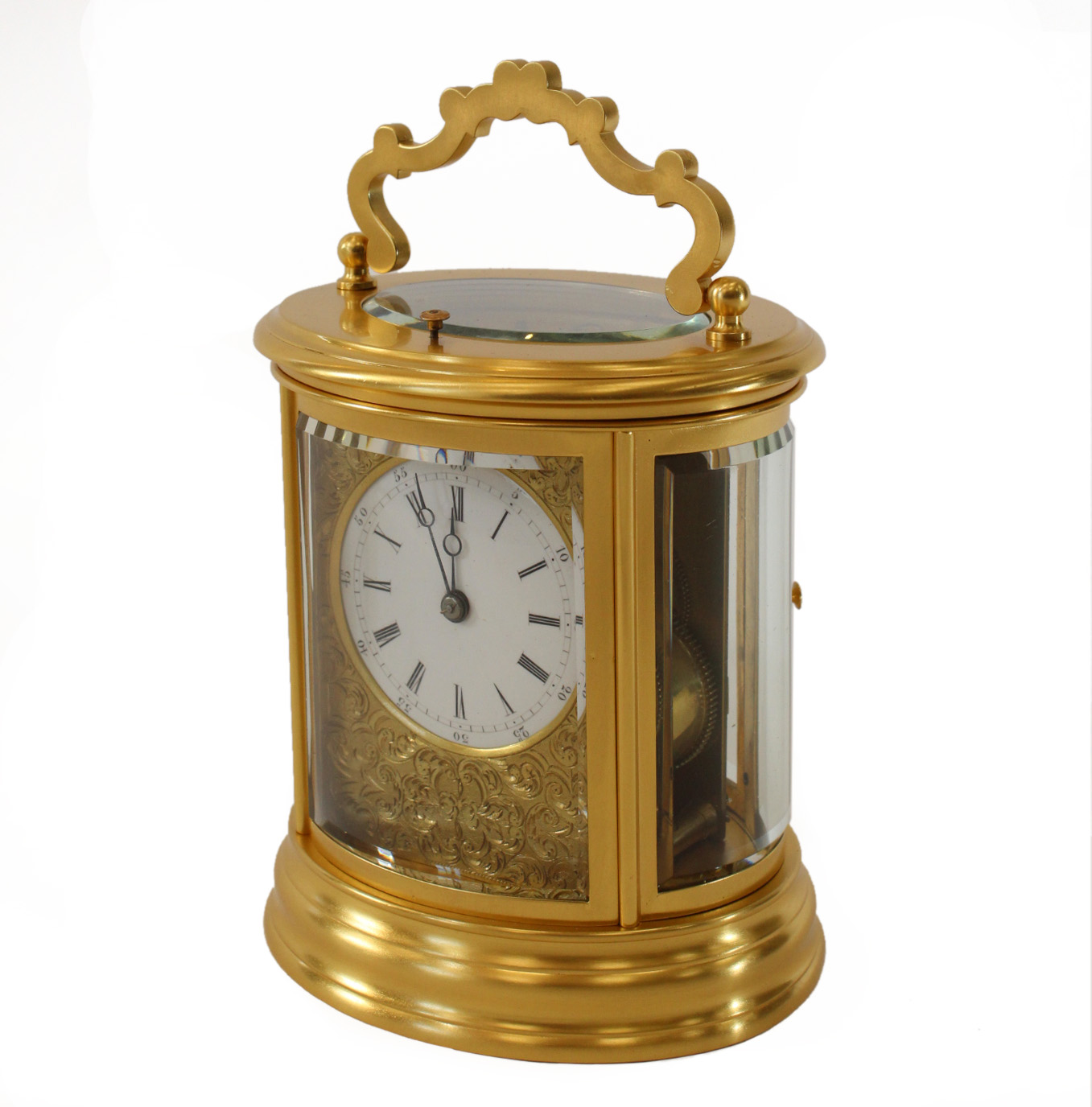 Antique oval striking carriage clock by Drocourt, c.1870 Carlton Clocks