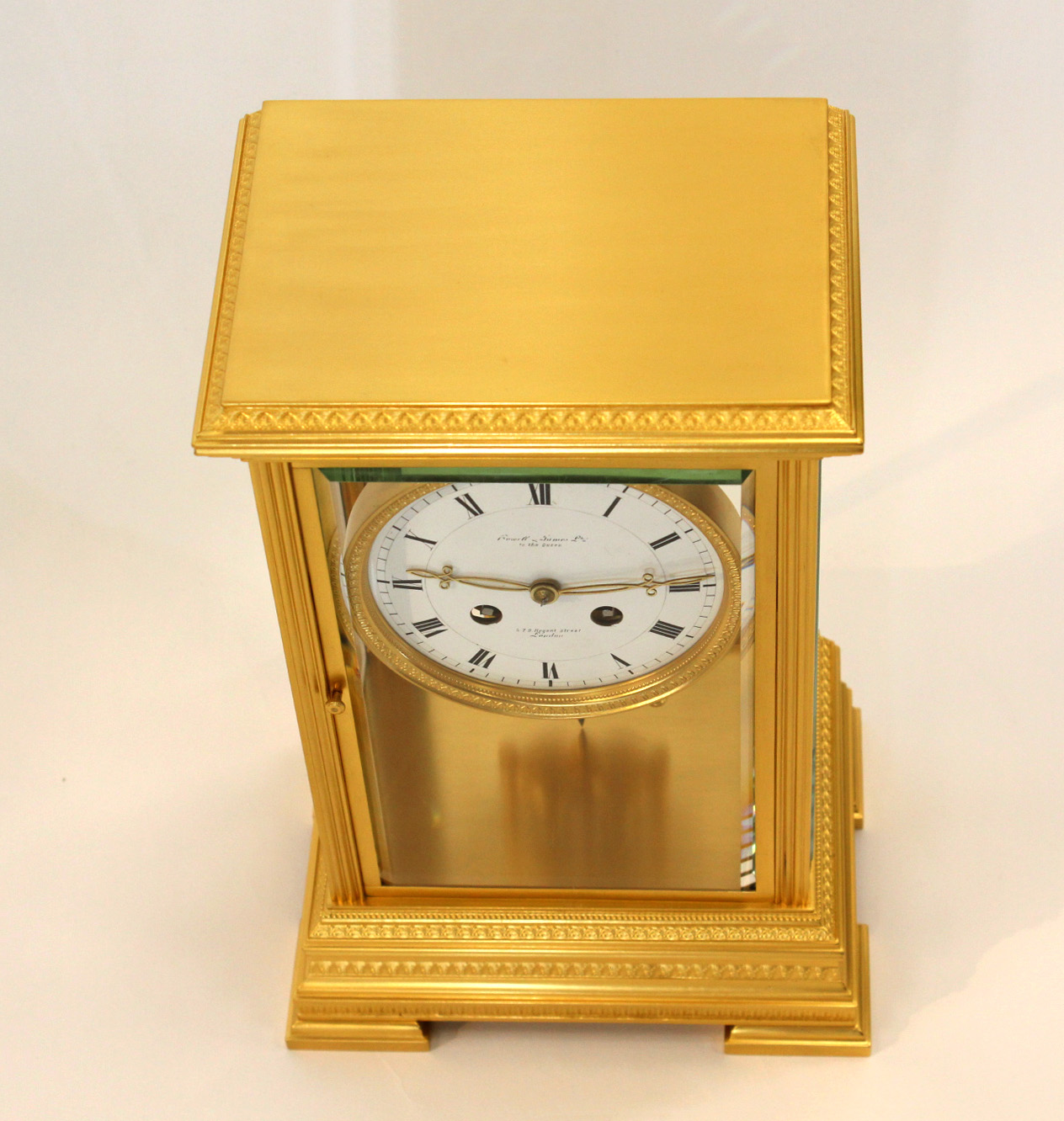 Gilded engraved FourGlass Mantel Clock Carlton Clocks