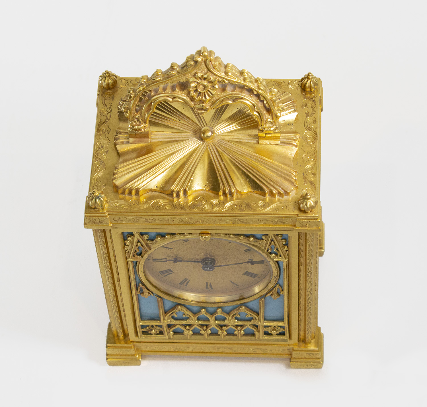 Miniature striking English carriage clock James McCabe Carlton Clocks