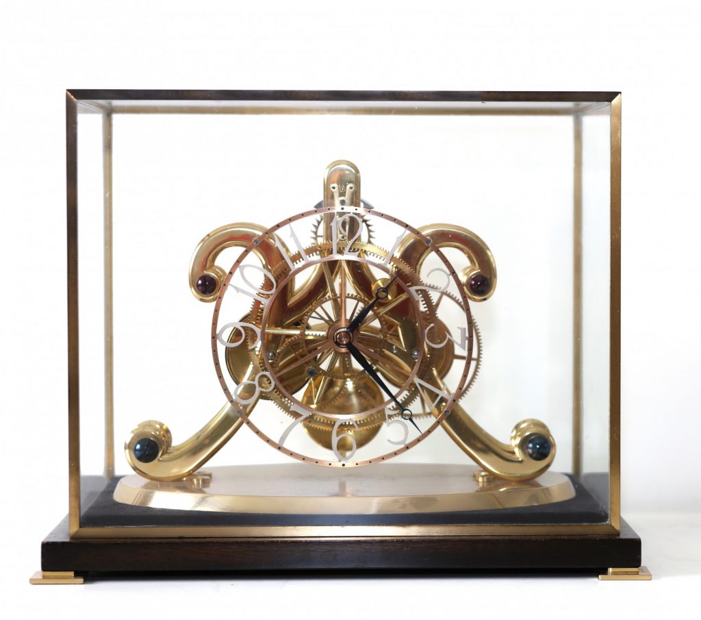 Weightdriven Skeleton Mantel clock, Dent of London Carlton Clocks