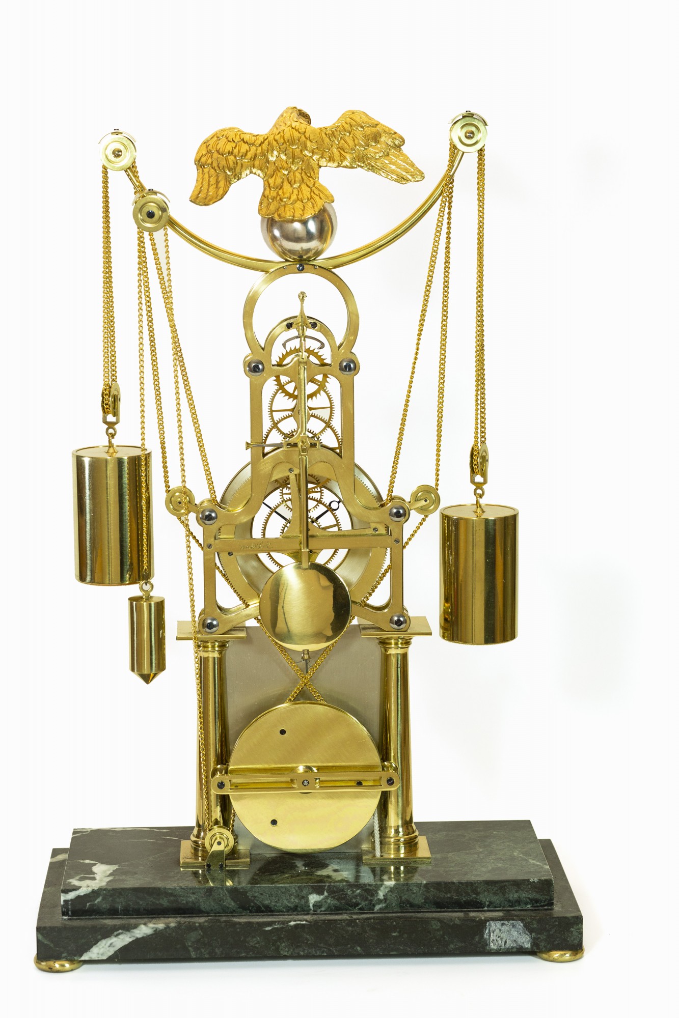 Weightdriven Skeleton Mantel clock, Dent of London Carlton Clocks
