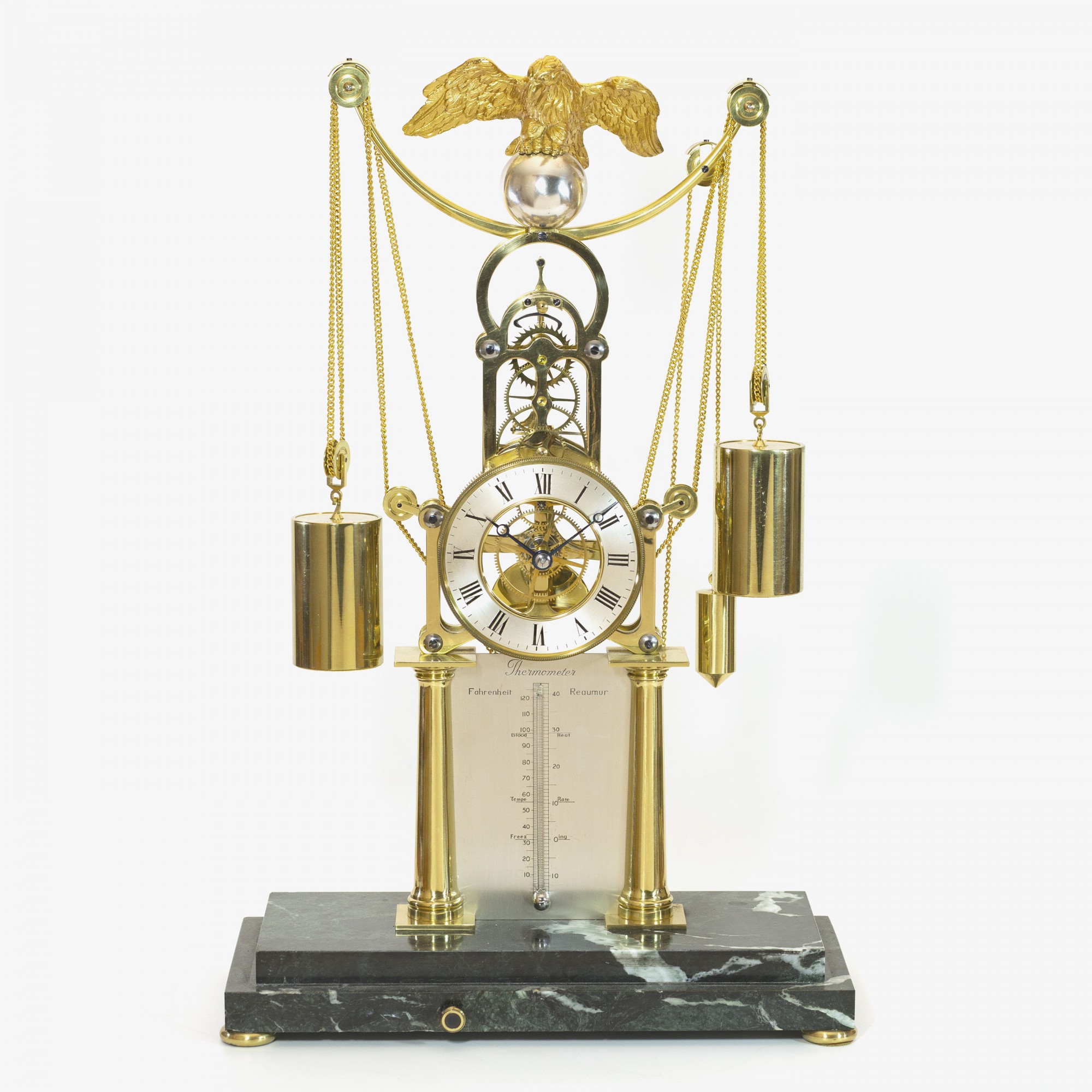 Weightdriven Skeleton Mantel clock, Dent of London Carlton Clocks
