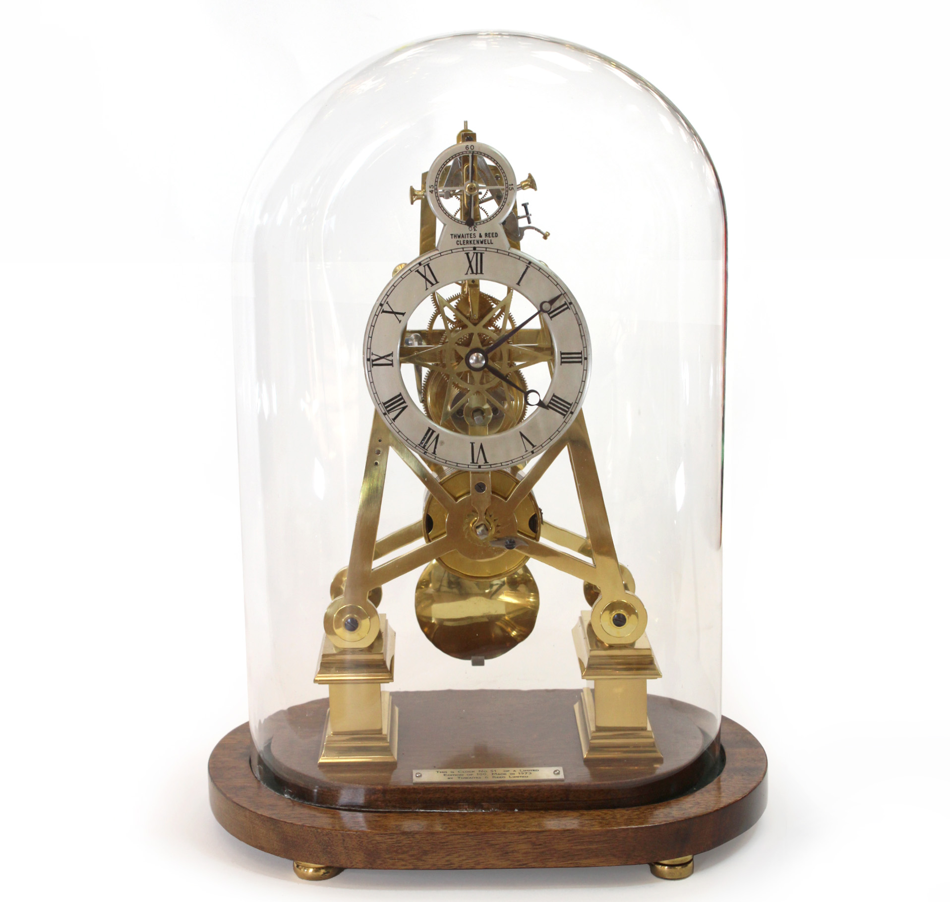 Skeleton Clock by Thwaites and Reed Carlton Clocks