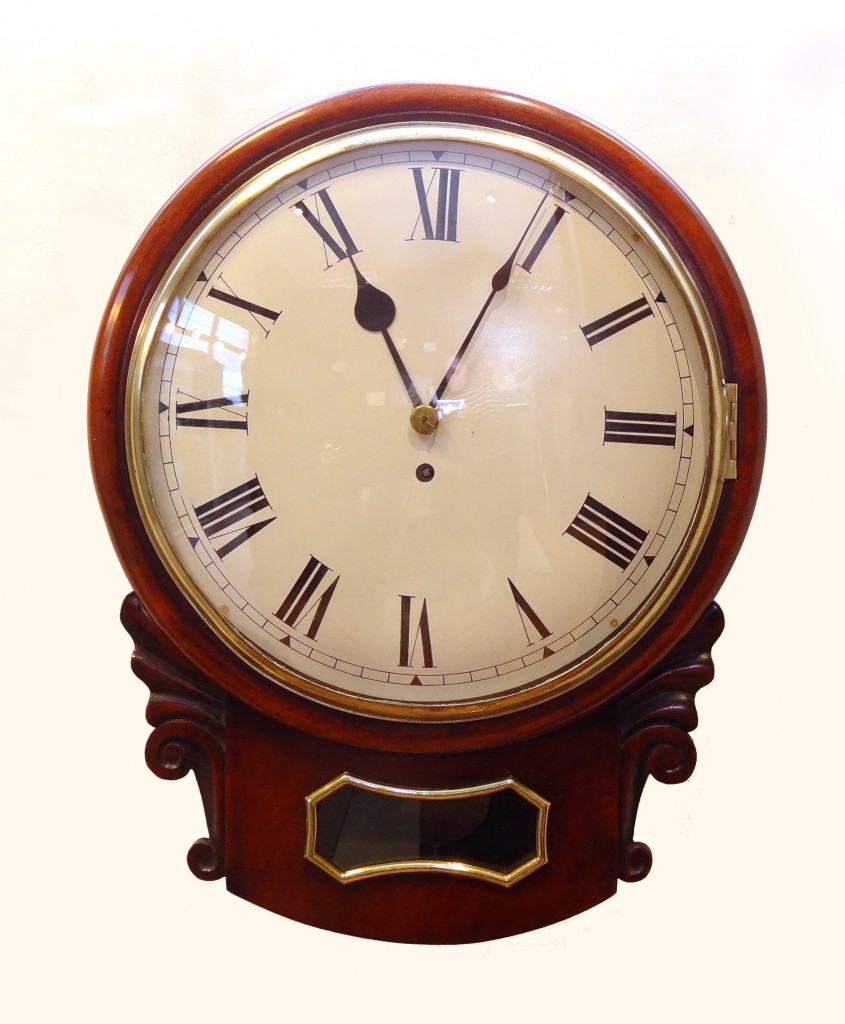 Mahogany Drop Dial Fusee Wall Clock Carlton Clocks