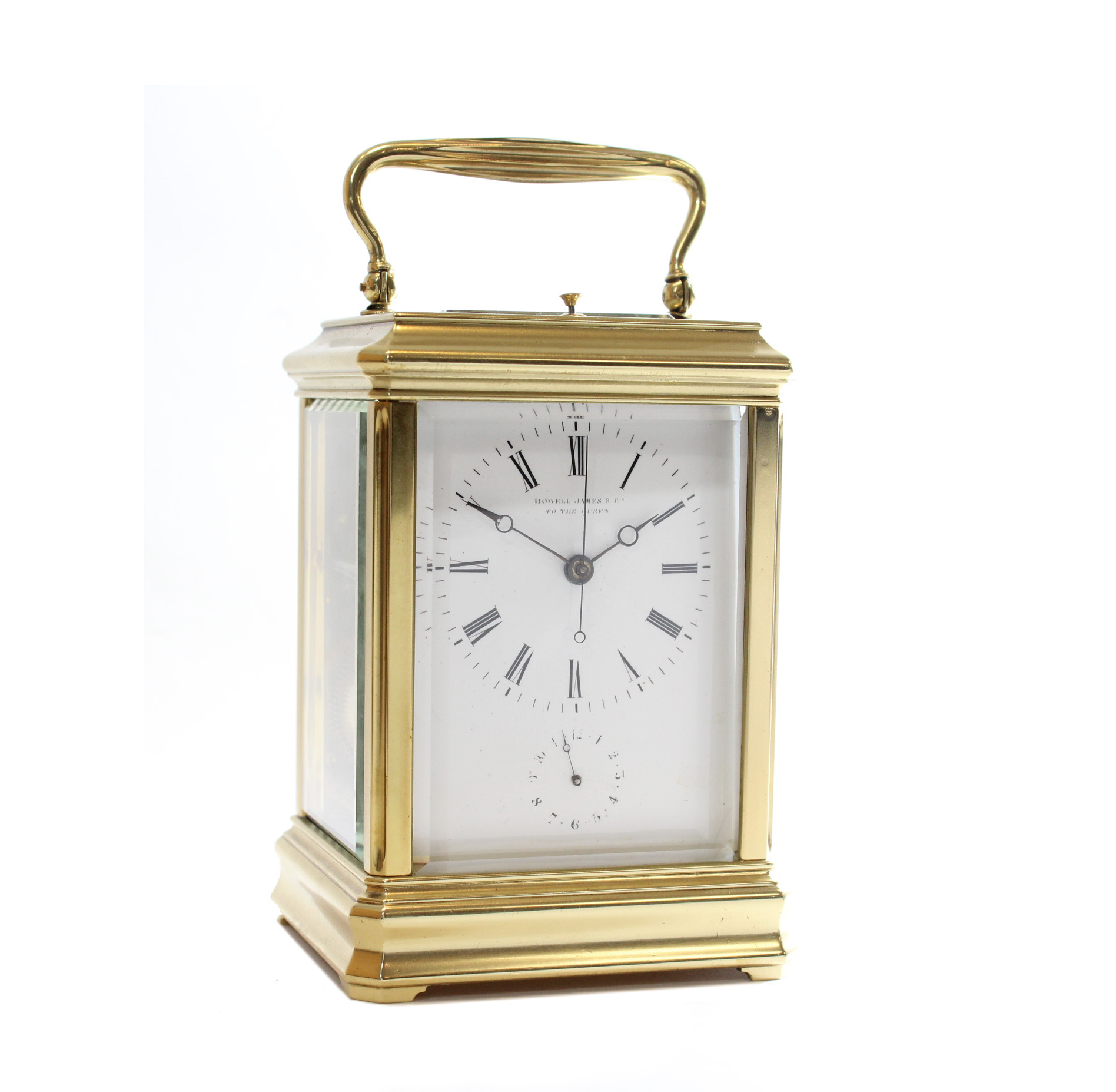 Striking Carriage alarm Clock with Centre Sweep Seconds - Carlton Clocks