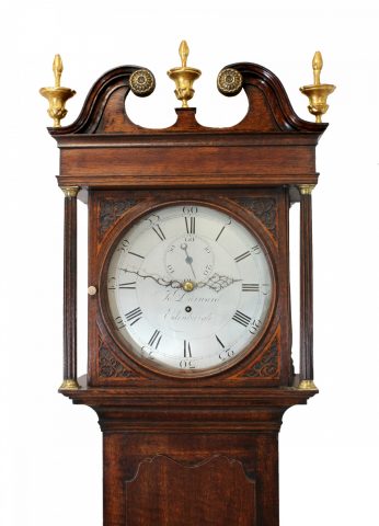 Round dial longcase clock