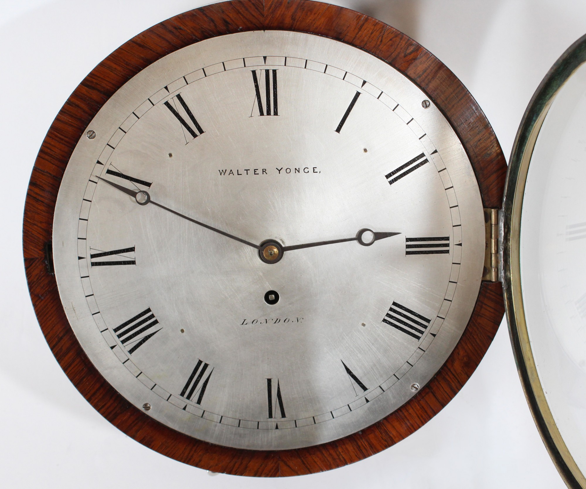 Rosewood Drum Clock by Walter Yonge, London Carlton Clocks