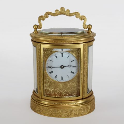 Engraved-oval-carriage-clock