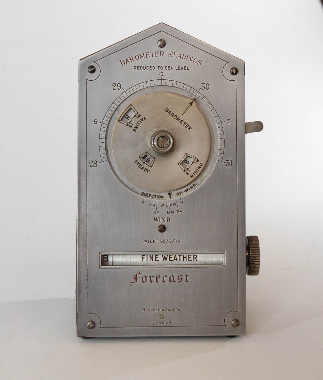 Barometer Readings Forecaster, Negretti & Zambra Carlton Clocks