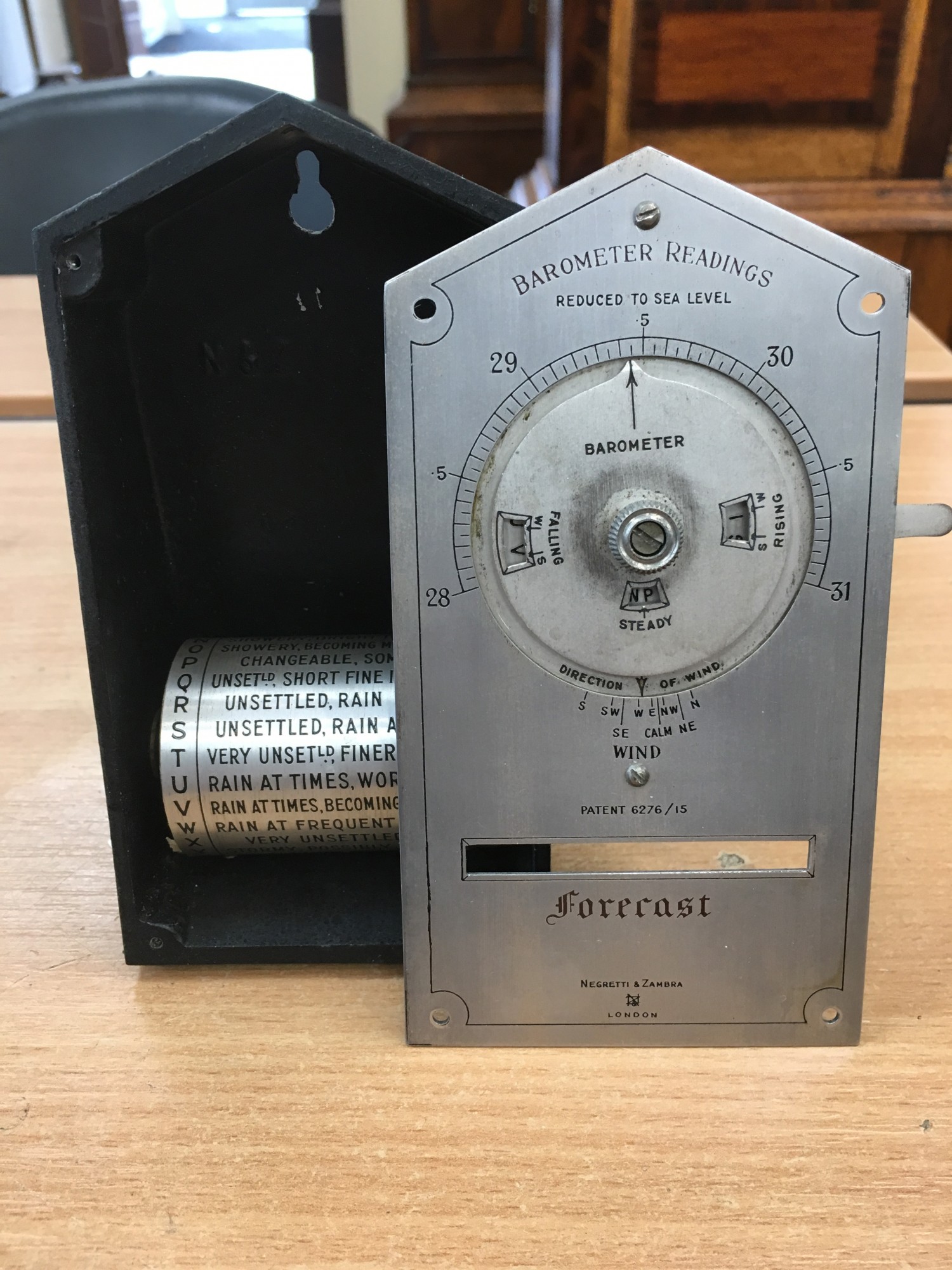 Barometer Readings Forecaster, Negretti & Zambra Carlton Clocks