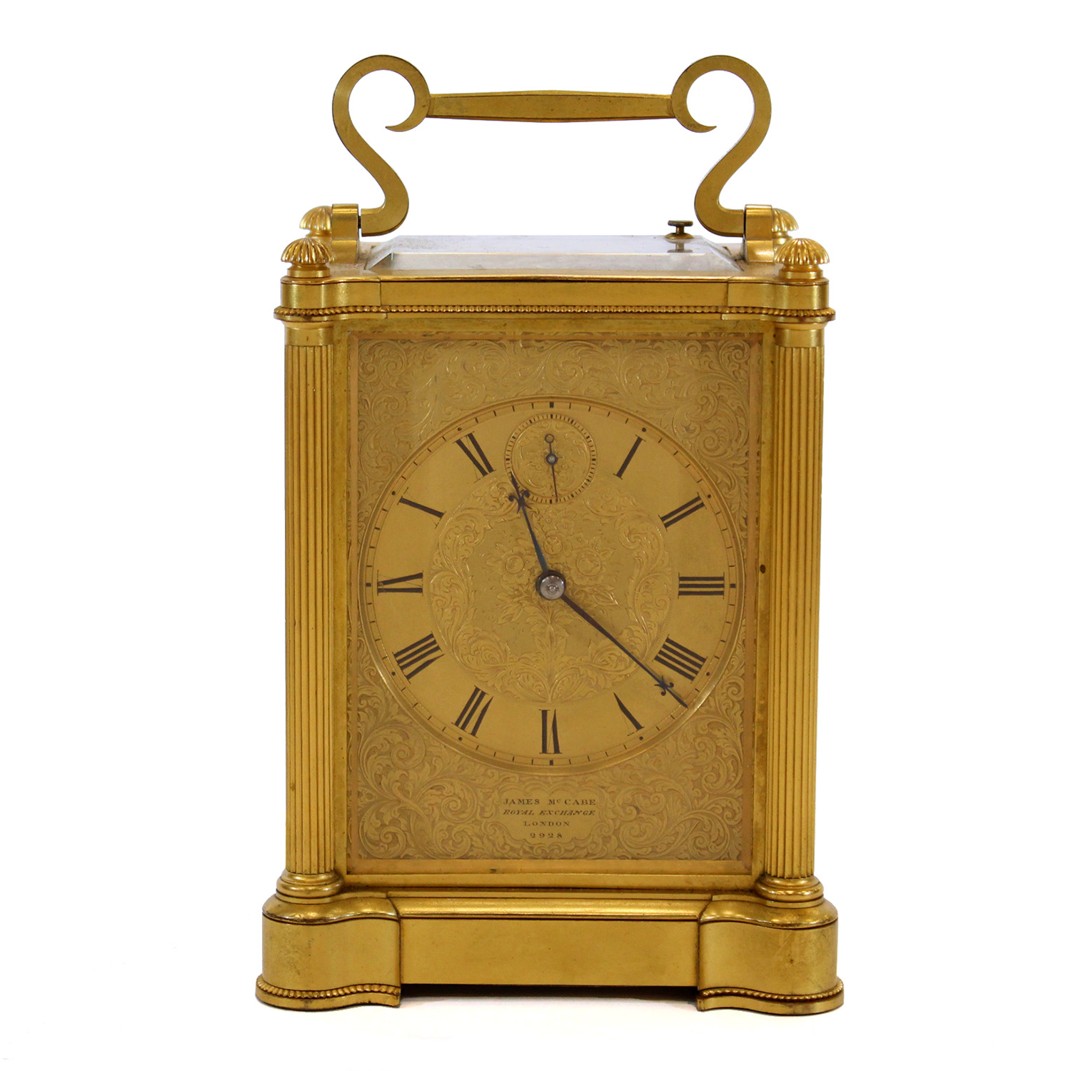 Early Victorian giant striking and repeating carriage clock James