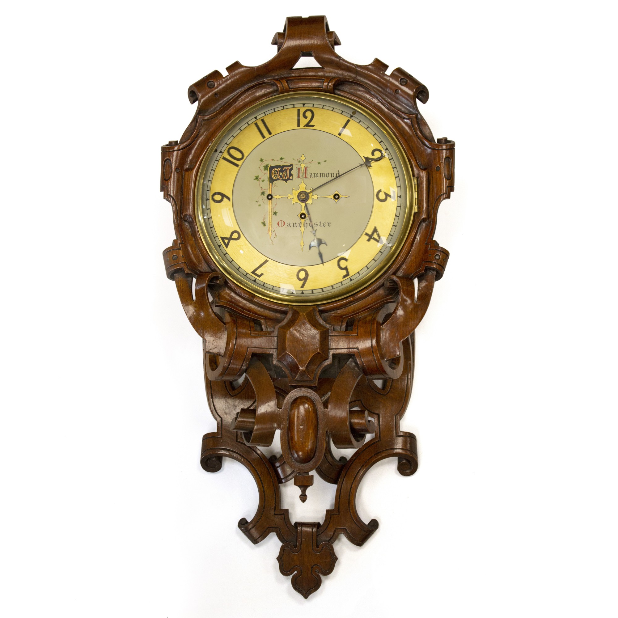 Mid 19th century Quarterchiming Carved oak Wall clock Carlton Clocks