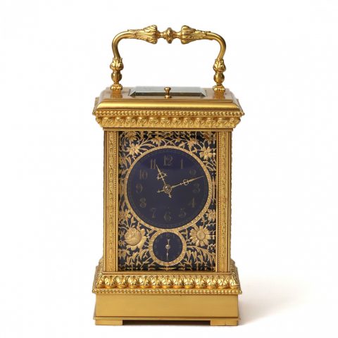 French-striking -filigree-carriage-clock